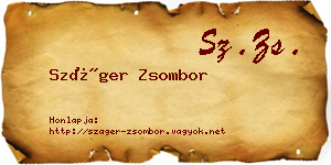 Száger Zsombor névjegykártya