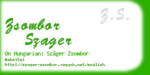 zsombor szager business card
