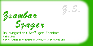 zsombor szager business card